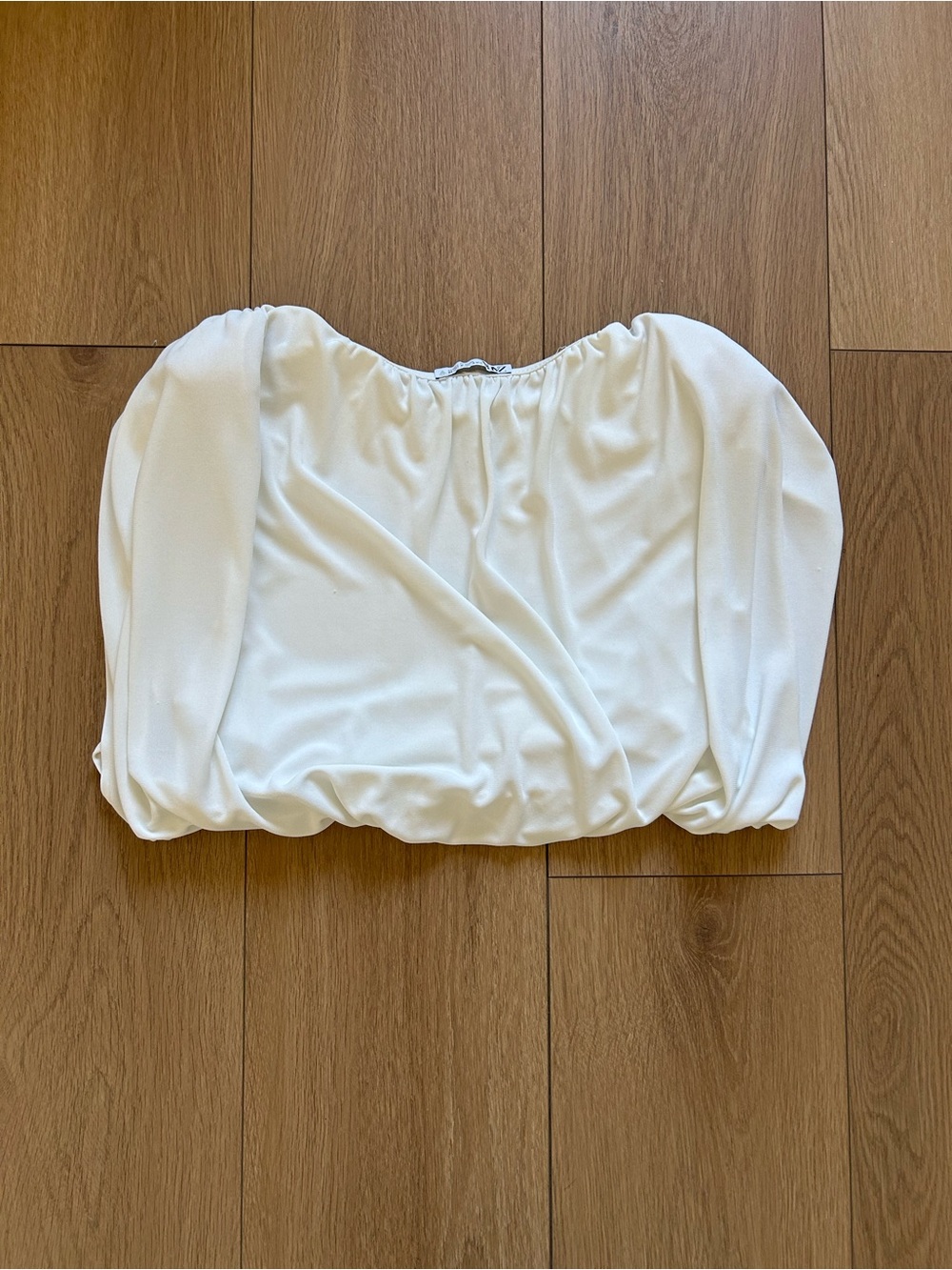 Zara Cream Elastic Cropped Blouse - Picture 5 of 5